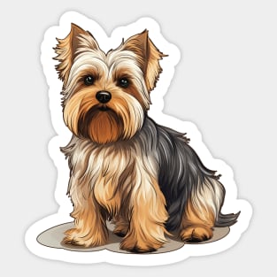 Biewer Terrier Dog Illustration Sticker